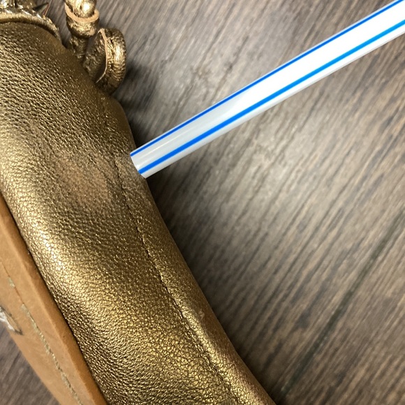 Sam Edelman Beatrix Gold Spiked Studded Ballet Flats With Bows Size 7½M - Picture 8 of 12